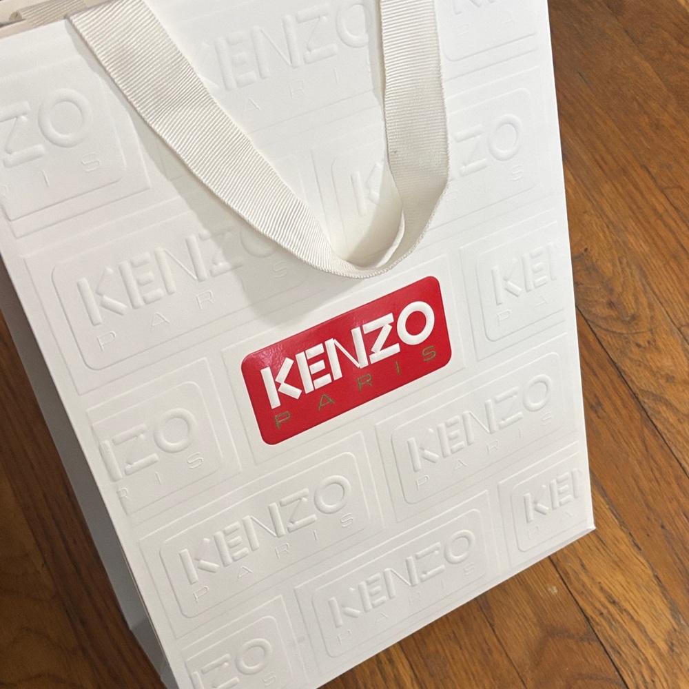 Kenzo White Tote with Red Logo Accent
